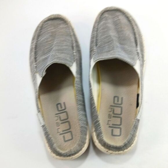 Hey Dude Chan Stretch Grey Lightweight Comfort Loafer Slip On Shoe Woman 9..... - Picture 4 of 10